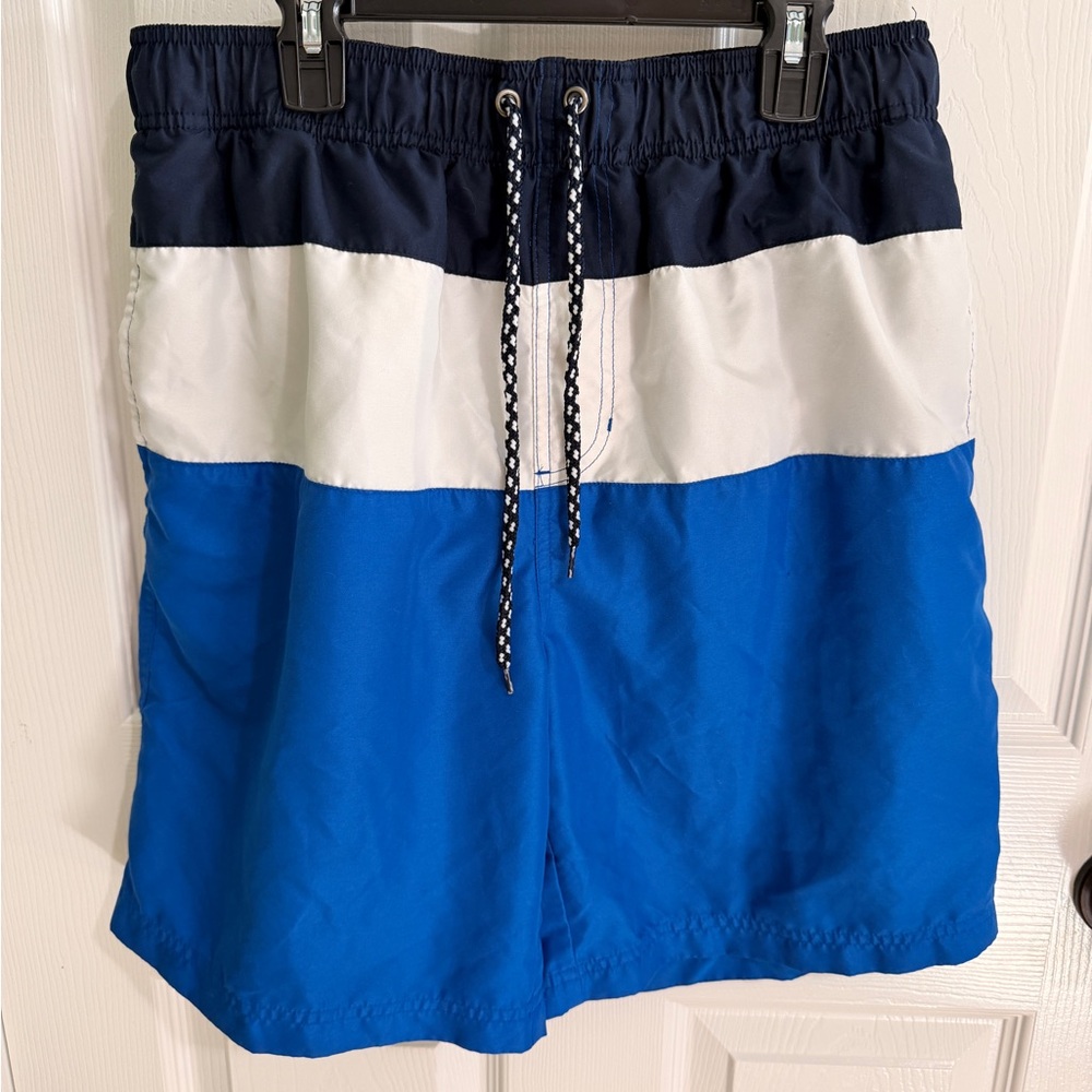 OP Navy and White Swim Trunks